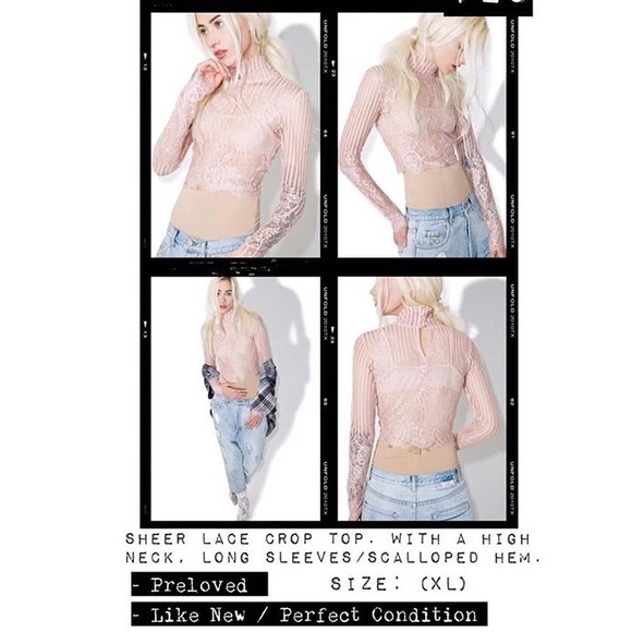 MOTEL - BLUSH LARA LACE TOP - Picture 6 of 6